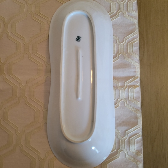 ANTIQUE Victoria Austria Celery Bowl Pink Rose Garland Pattern - Picture 10 of 12